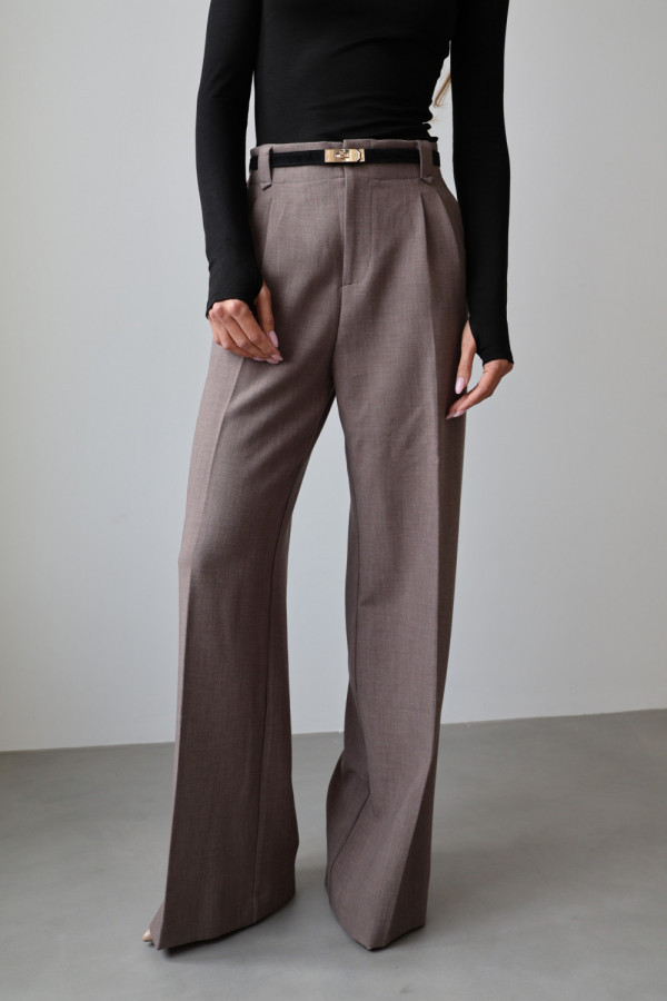 Spodnie z wysokim stanem rozszerzane norkowe arles