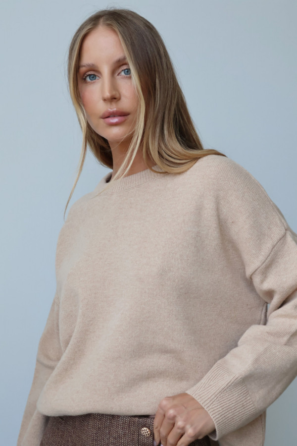 Sweter wełniany lana beż