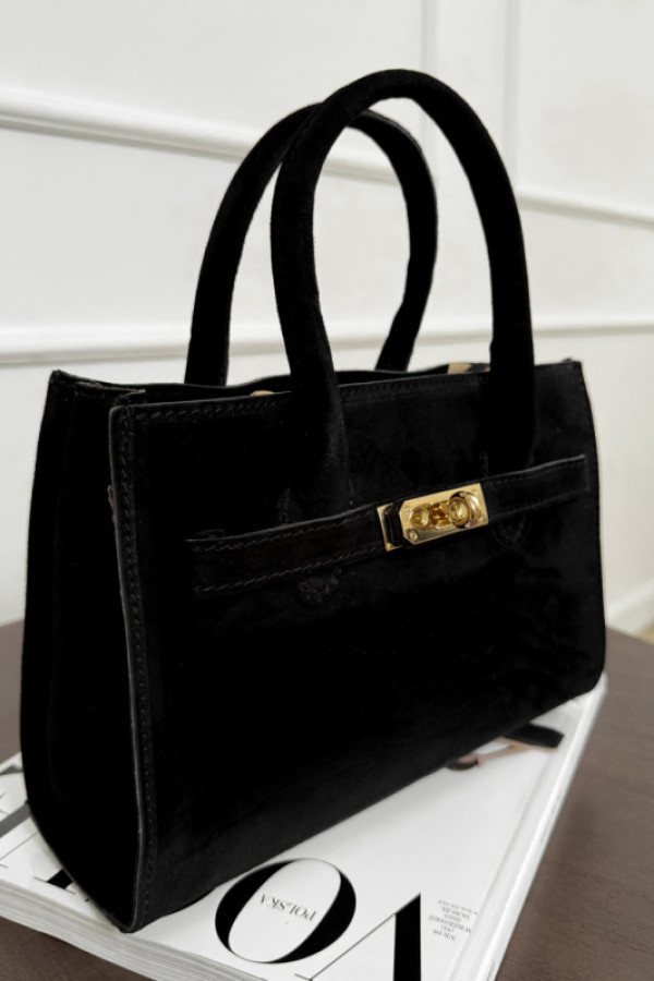 Torebka 100% skóra zamszowa alma czarna