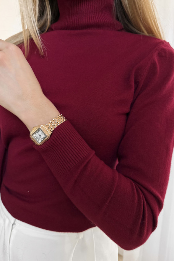 Golf z wiskozą elastyczny bordo meliss