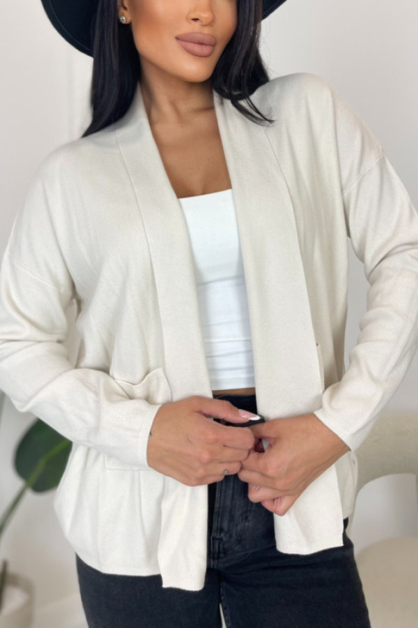 Kardigan basic kremowy