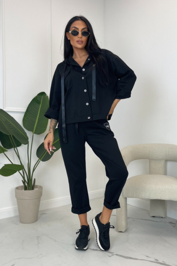 Spodnie z gumką w pasie czarne