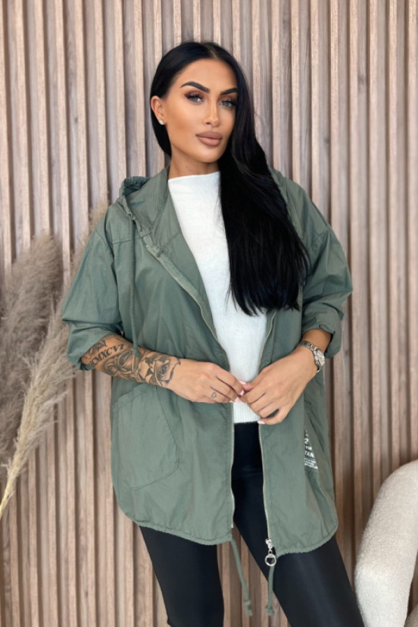 Kurtka przejściowa plus size oliwkowa