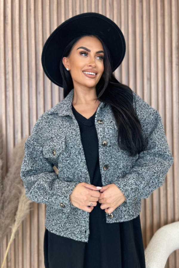 Kurtka bomberka plus size szara