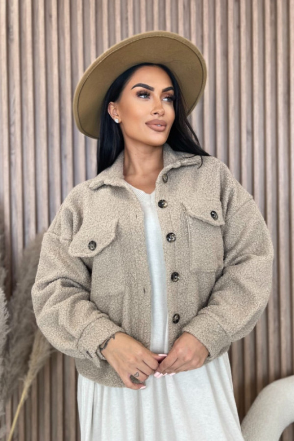 Kurtka bomberka plus size beżowa