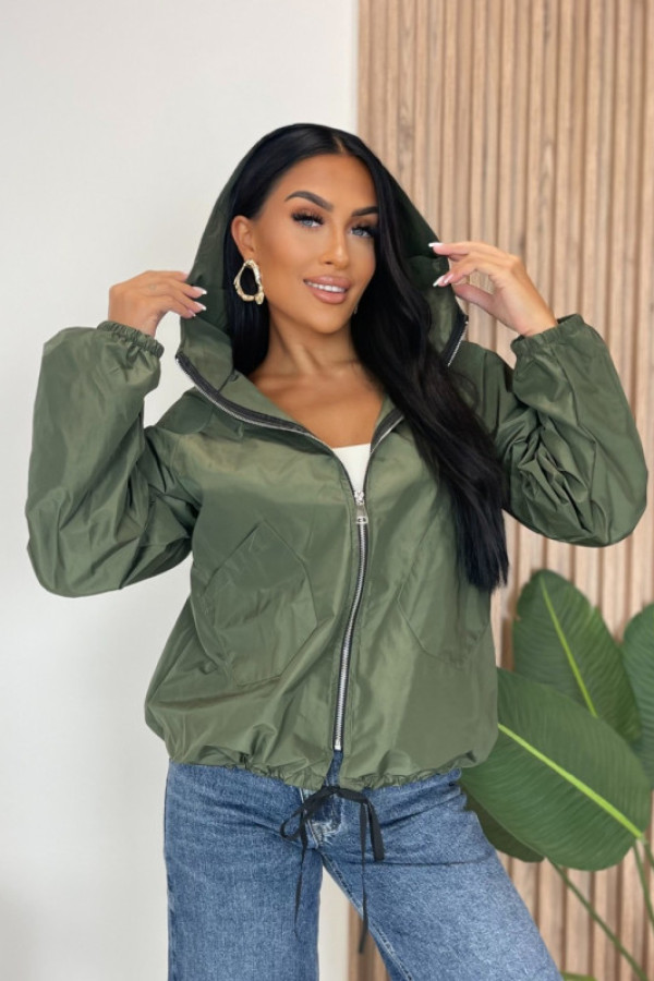 Kurtka z kapturem khaki