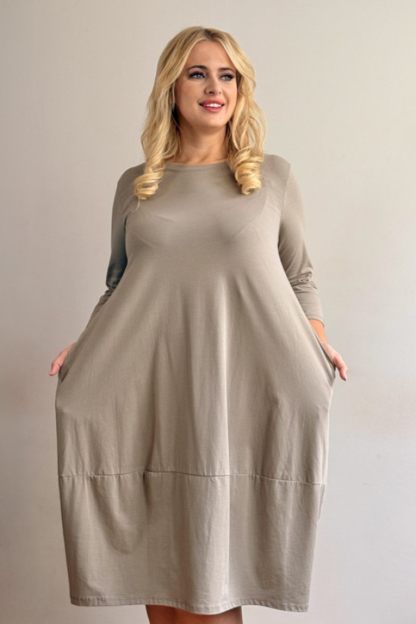 Sukienka długa taupe