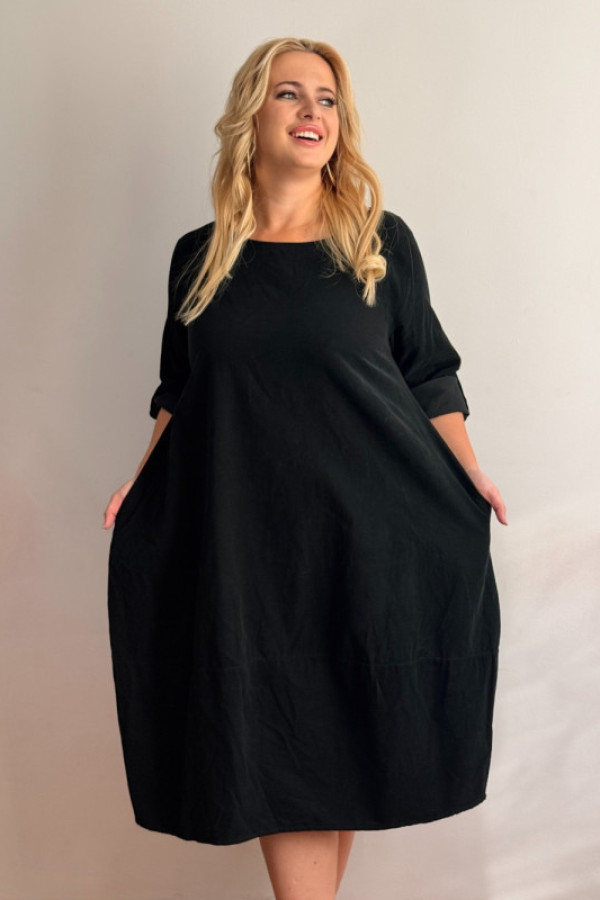 Sukienka luźna z bawełny czarna
