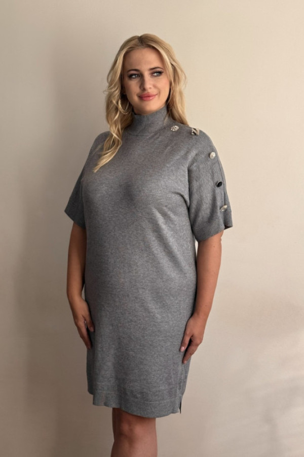 Sukienka z golfem szara