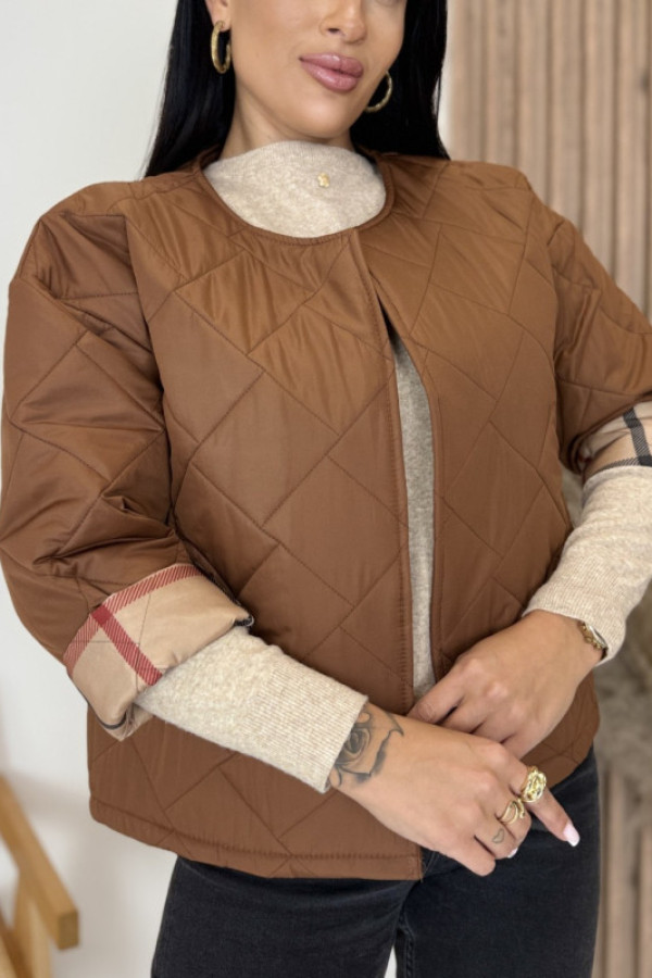 Kurtka pikowana brązowa