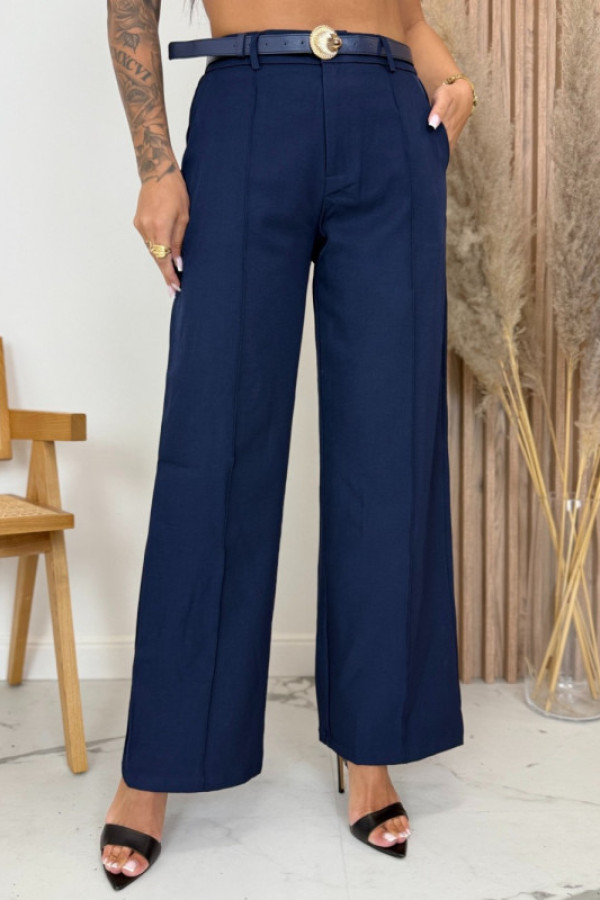 Spodnie w kant granatowe