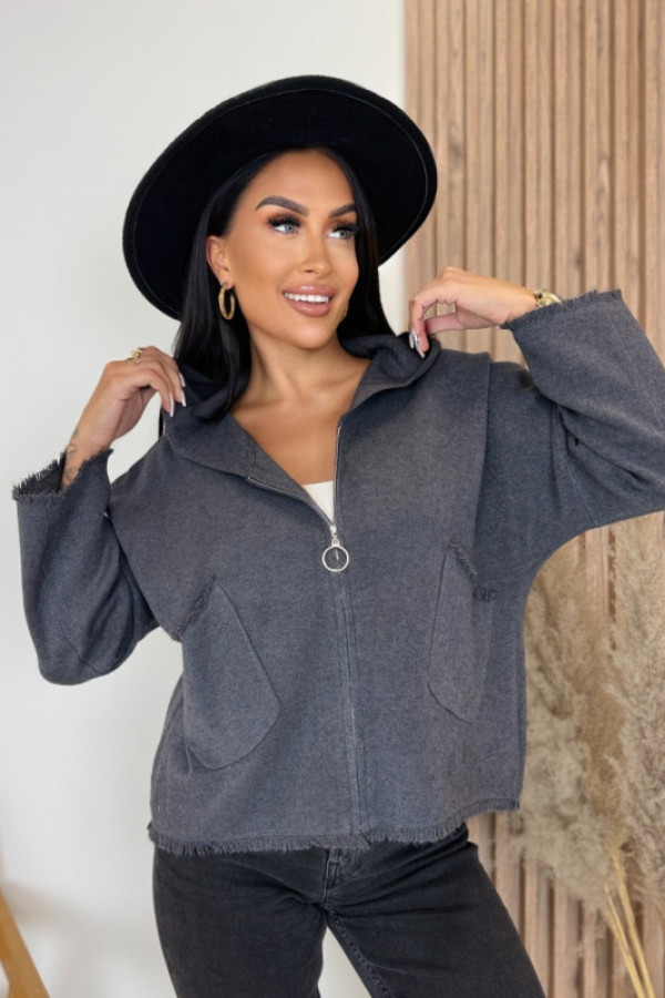 Narzutka sweterkowa grafitowa