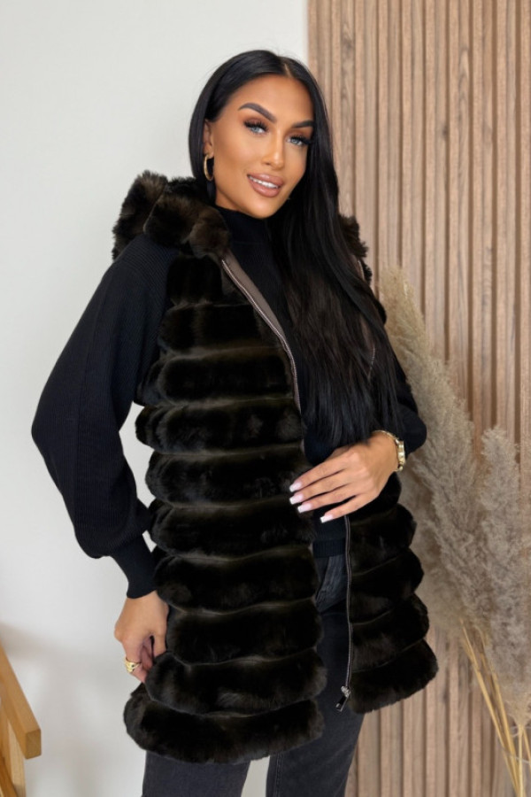 Kamizelka z kapturem czarna