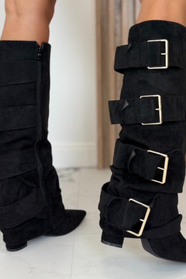 Kozaki z klamrami czarne