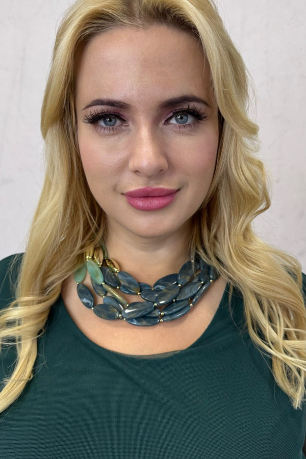 Naszyjnik z kamieniami niebiesko-zielony