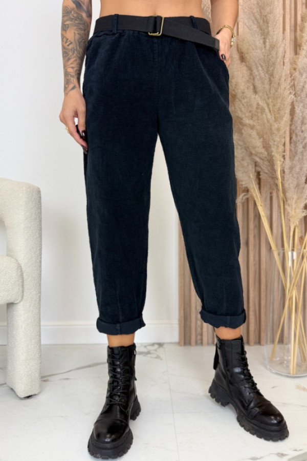 Spodnie z paskiem czarne