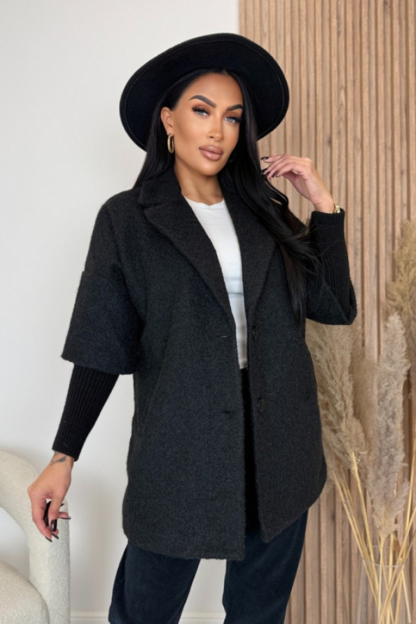 Płaszcz z krótszym rękawem czarny