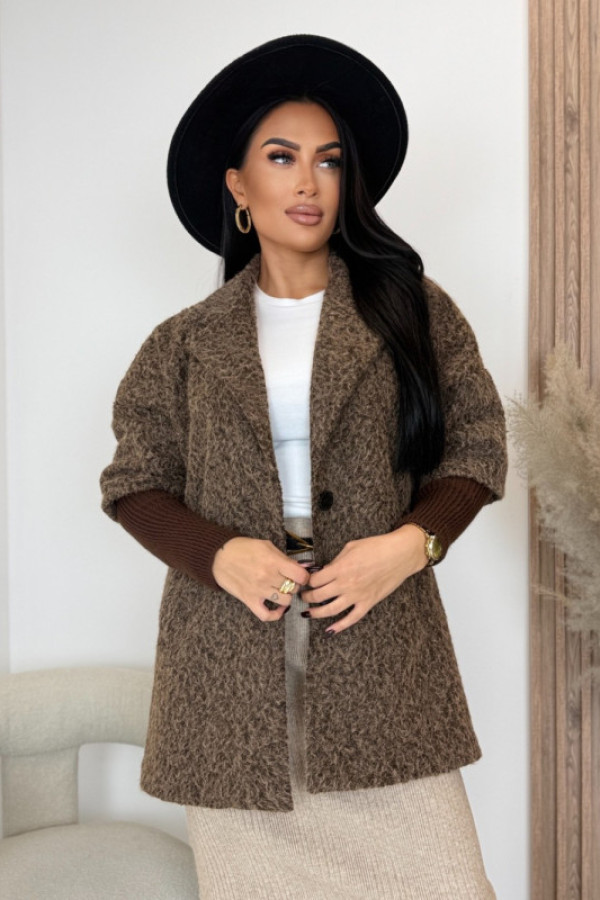 Płaszcz z krótszym rękawem czekoladowy