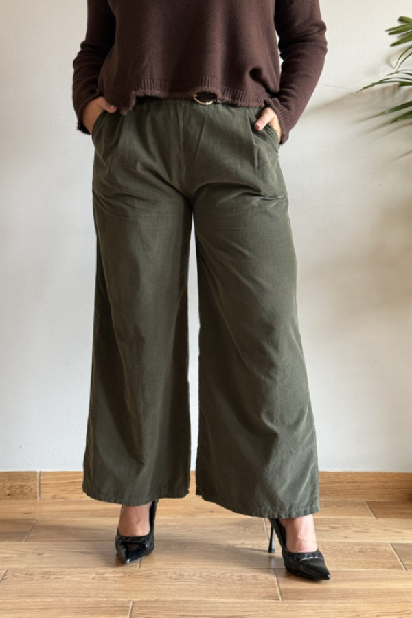 Spodnie cygaretki oliwkowe