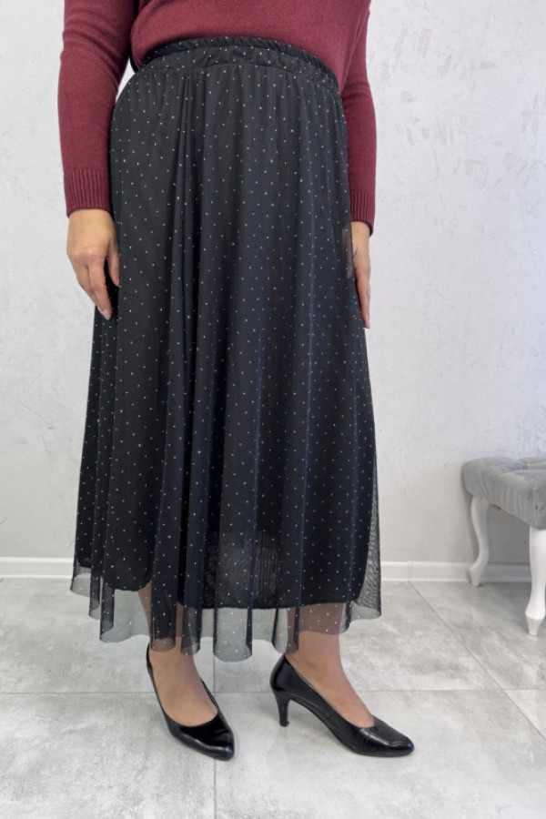 Spódnica plus size na gumce czarna