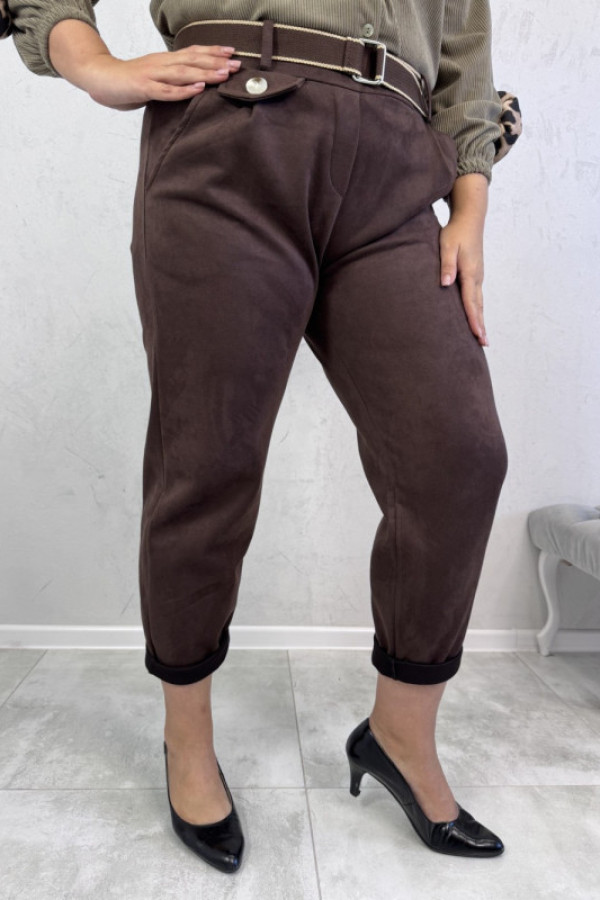 Spodnie eleganckie rurki czekoladowe