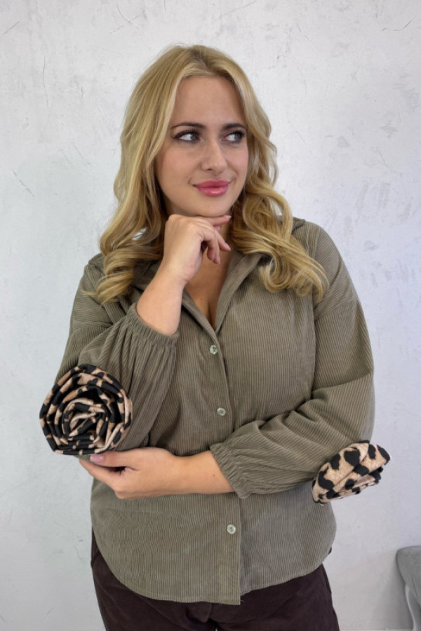 Koszula plus size beżowa