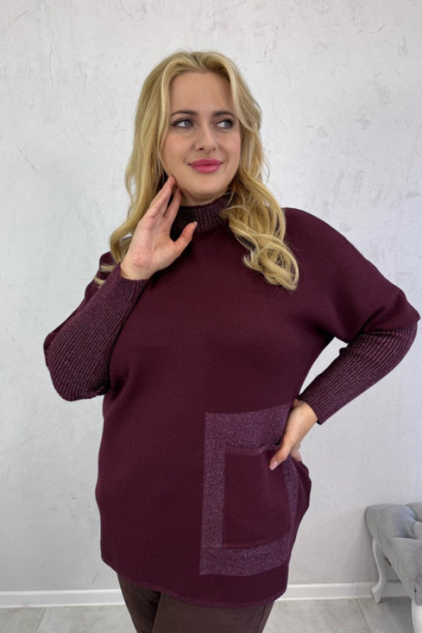 Sweterek klasyczny bordowy