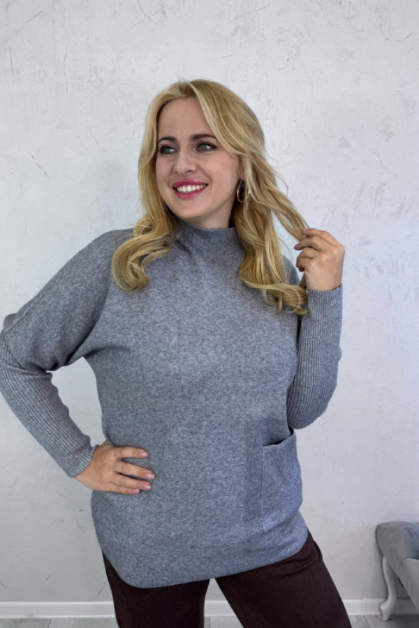 Sweterek klasyczny szary