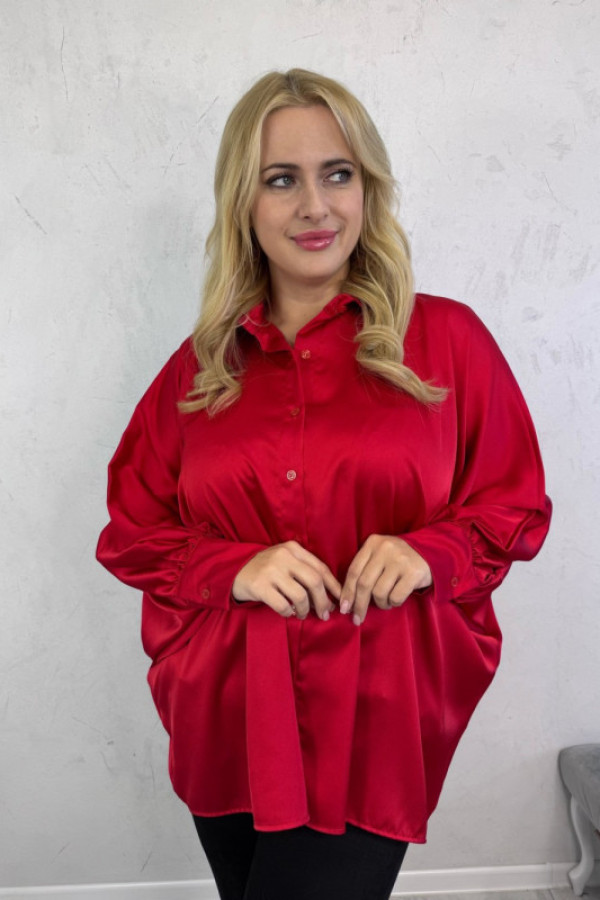Koszula plus size czerwona