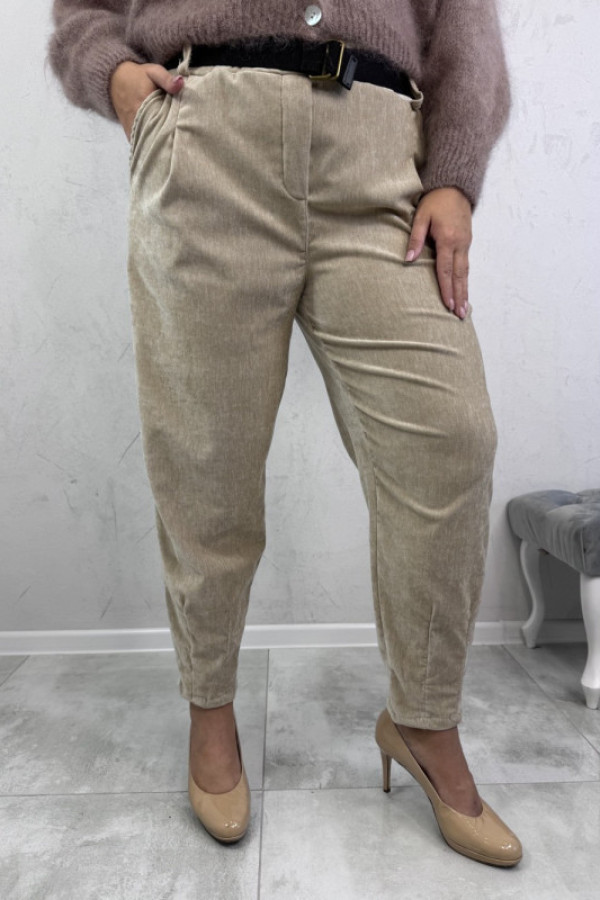 Spodnie sztruksowe jasnobeżowe