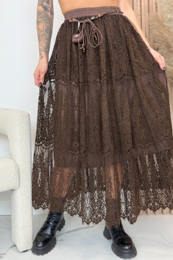 Spódnica koronkowa unisize czekolada