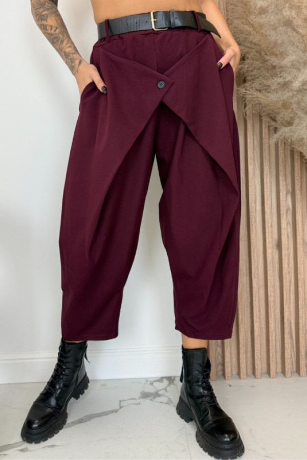 Spodnie eleganckie unisize bordowe