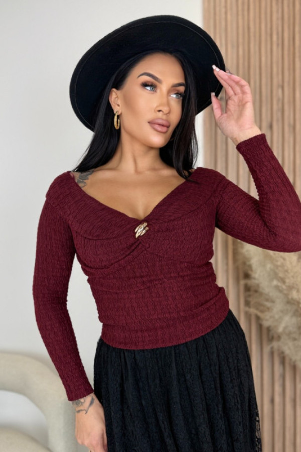 Bluzka wizytowa bordowa