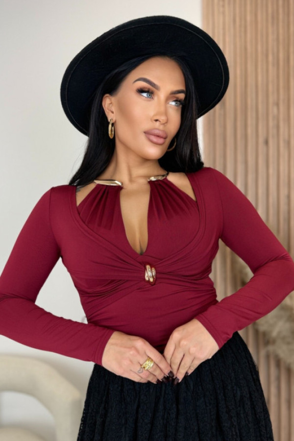 Bluzka wizytowa bordowa