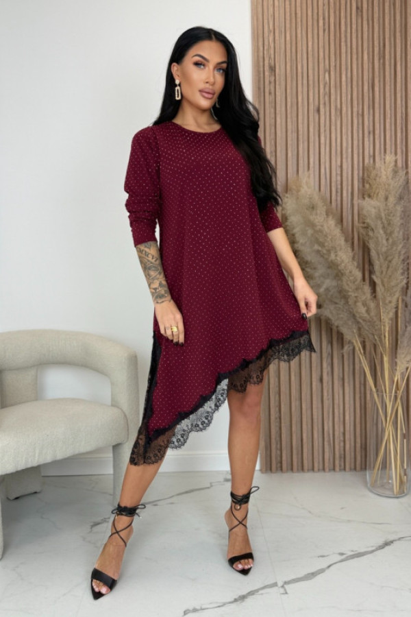Sukienka asymetryczna bordowa