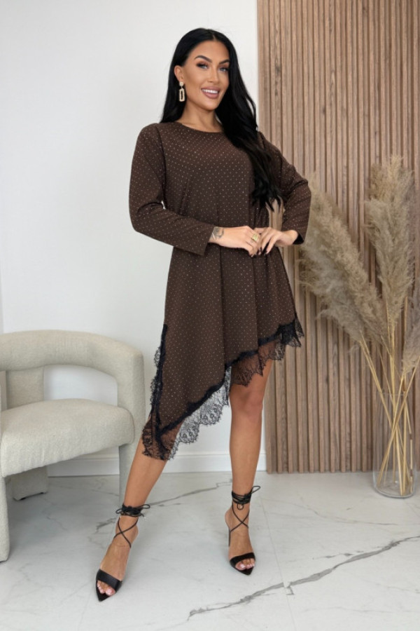 Sukienka asymetryczna czekoladowa