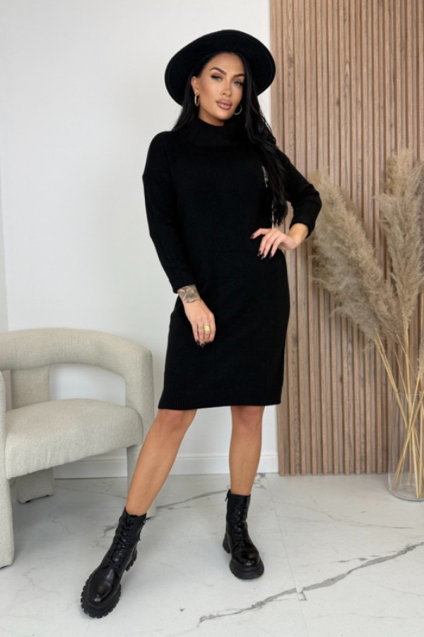 Sukienka dzianinowa midi czarna
