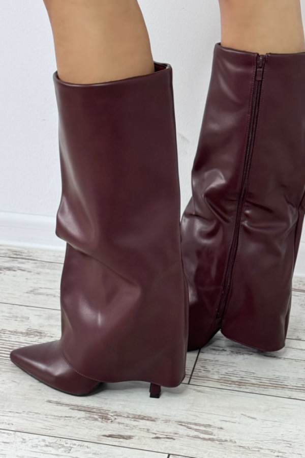 Kozaki długie bordowe