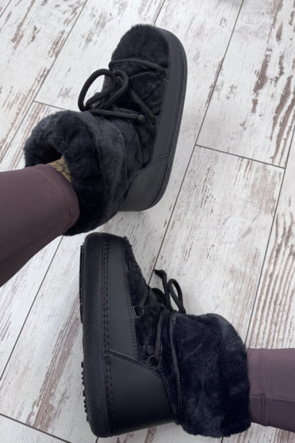 Botki z futerkiem czarne