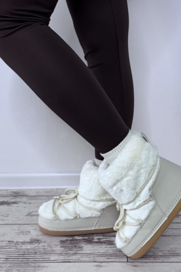 Botki z futerkiem białe