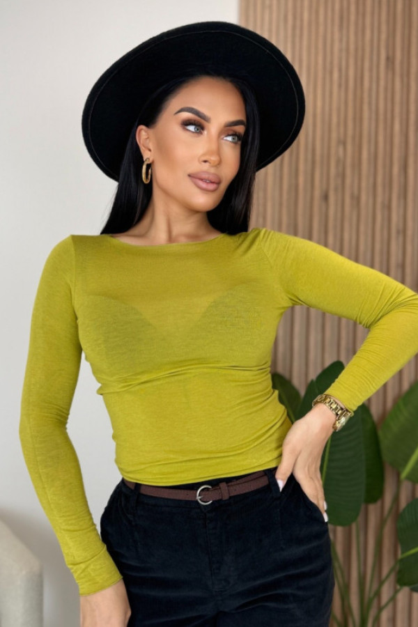 Bluzka basic w kolorze zielonym