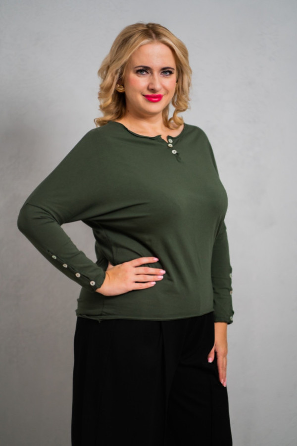 Bluzka basic z ozdobnymi guzikami