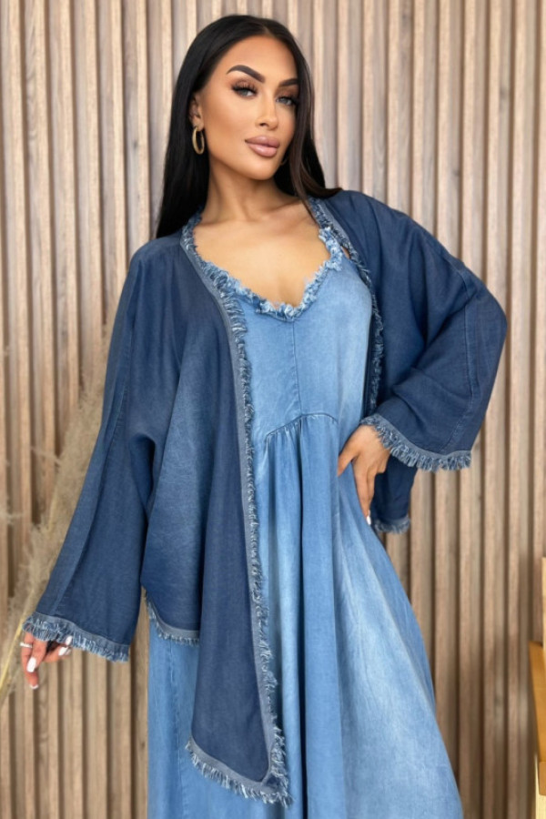 Narzutka jeansowa ciemnoniebieska