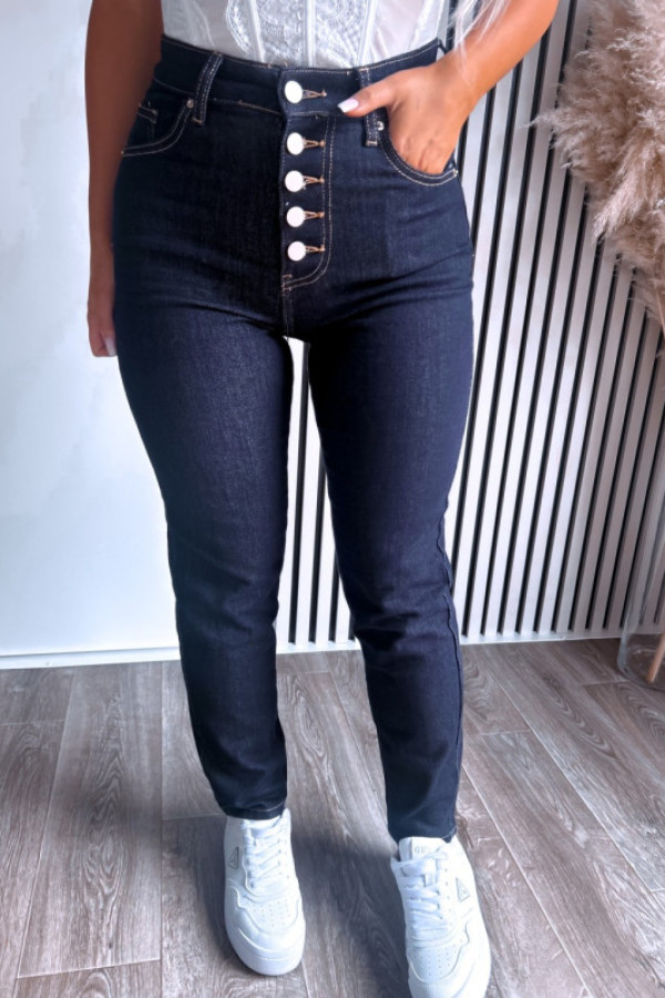 Jeansy dark mom fit high