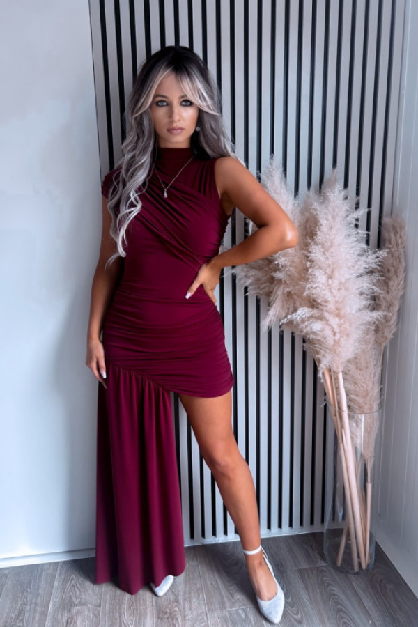 Asymetryczna sukienka wieczorowa – larissa bordo