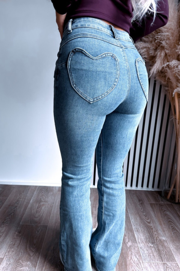 Spodnie dzwony heart pocket flare