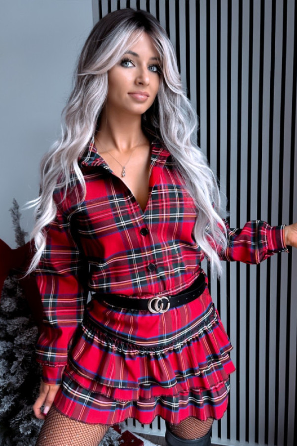 Koszula w kratę check me out czerwona