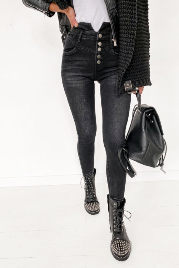 Spodnie jeansowe makado iii black