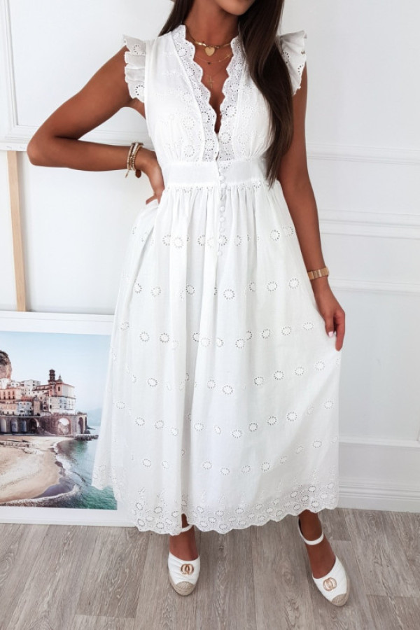 Sukienka maxi podia cream