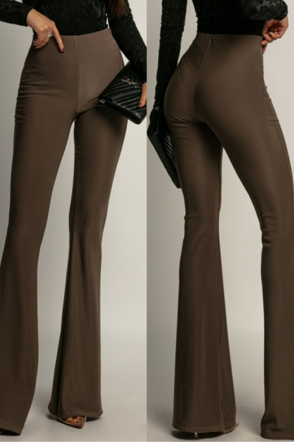 Eleganckie spodnie dzwony belmondo mokka